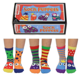 Oddsocks - Mismatched sokken - Cadeaudoos met 6 verschillende sokken - Sock Puppets - maat 27 - 30