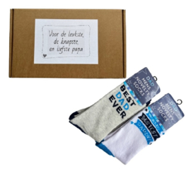 Vaderdag sokken - Cadeau doos met 2 paar sokken - maat 40/45