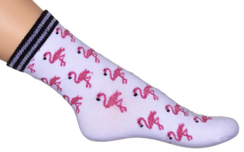 Bonnie Doon Flamingo sokken wit maat 36-42