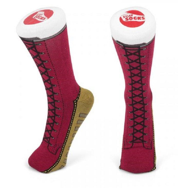 Enkellaarsjes sokken rood  - Silly socks - maat 37-45