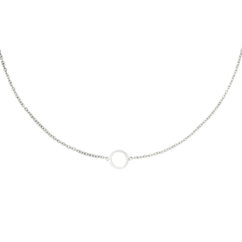 Infinity Circle ketting staal zilver