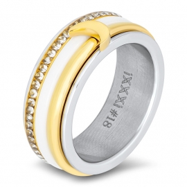 Keramiek ring wit kwaliteit juwelier - Maat 21 Let op vulring!