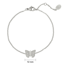 Stalen dames armband zilver Butterfly