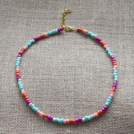 Kralen ketting kort - Choker rainbow