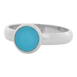 Mat Aqua stone ring mat zilver iXXXi JEWELRY - maat 18 + 19 Let op vulring!