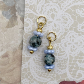 Bedels voor Oorringen Goudkleurig staal Lovely Blue