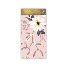 Cadeau zakjes Vintage Pink flowers 7x13 (5 stuks)