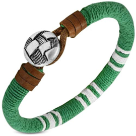 Groen met witte heren armband touw