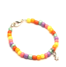 Regenboog kralen armband kinderen - 14, 15, 16 cm