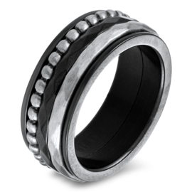 Aanbieding - Bolletjes ring iXXXi antiek zilver - maat 17