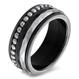 Aanbieding - Bolletjes ring iXXXi antiek zilver - maat 17 Let op vulring!