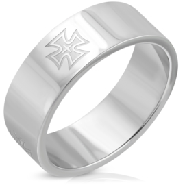 Knight's Cross RVS ring Iron Cross