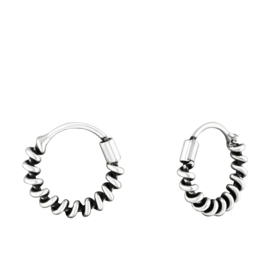 925 sterling zilver Bali hoops - Oorringen - 10 mm