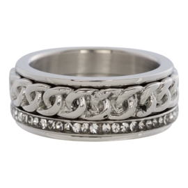 Chain ring iXXXi Jewelry edelstaal - maat 17 Let op vulring!