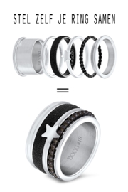 Sale Uitverkoop Ring met tekst rose goud IXXXi - 4 mm - maat 17 Let op vulring!