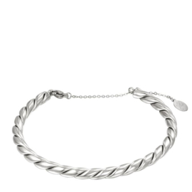 Bangle armband dames Staal zilver gedraaid
