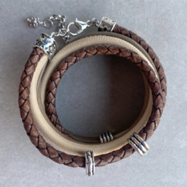 Bruine Wikkelarmband Dames met Bedels Idhuna Jewels