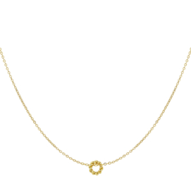 Infinity Cirkel gedraaid minimalistische ketting dames staal goud