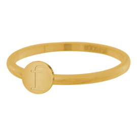 Vulring - Alfabet ring IXXXi Letter F goud - Maat 19 Let op vulring!