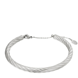 Gedraaide stalen Bangle armband zilver dames