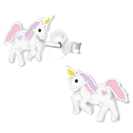 Eenhoorn Unicorn dieren oorstekers 925 Sterling Zilver