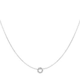 Infinity Circle twisted ketting staal zilver