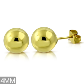 Zweerknopjes goud Chirurgisch Staal - 4 mm