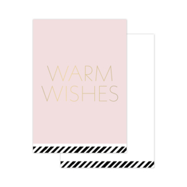 Wens kaartje mini met tekst - Warm Wishes