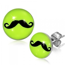 Gele Snor oorbellen MUSTACHE(Gratis vanaf 15 euro)