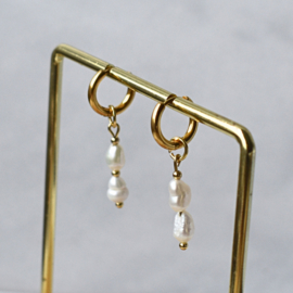 Kleine mini stalen oorringen goud 10 mm