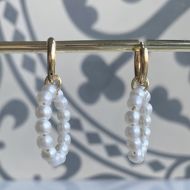Oorringen met hangers Parel Look kralen