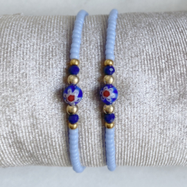 Lavendel Miyuki kralen armband dames Blue Flower