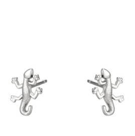 Salamander oorbellen Rvs zilver