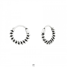 925 sterling zilver Bali hoops - Oorringen - 10 mm