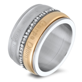 Ring Wish, Dream, Believe rosé goud 4 mm - maat 17 + 20 Let op vulring!