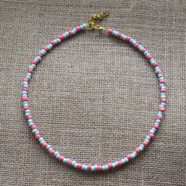 Pastel rocailles kralen ketting dames