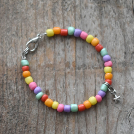 Regenboog kralen armband kinderen - 14, 15, 16 cm