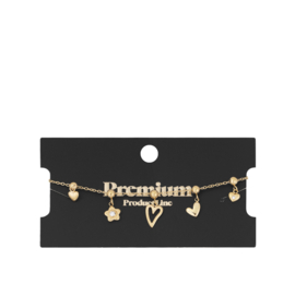 Yehwang Stalen Bedel Armband Dames Goud Hearts & Flowers