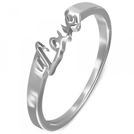 Stalen 316L dames ring met tekst LOVE - Maat 18