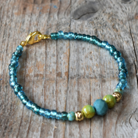 Turquoise dames kralen armband