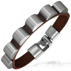 Lederen armband mannen met metalen sluiting