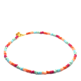 Kralen ketting kort - Choker rainbow