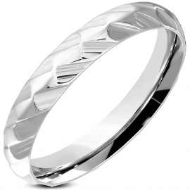 Leuke ringen - Facet Ring RVS dames  ringmaat 17