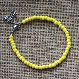 Gele kralen armband dames rocailles "Yellow beauty"