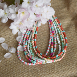 Korte kralen ketting pastel dames