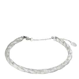 Gedraaide Bangle Armband dames staal zilver