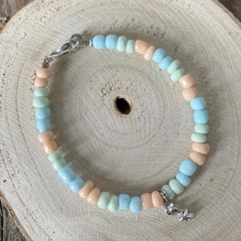 Kralen armband pastel meisjes met ster bedel