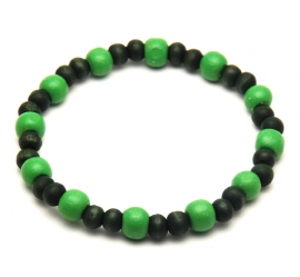 Groene houten kralen armband heren