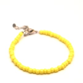 Gele kralen armband dames rocailles "Yellow beauty"