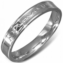 Stainless steel ring mannen of vrouwen I love you - Maat 18